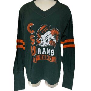 NEW CSU Colorado State Retro Rams Aggies Womens Oversized Cotton Shirt M NCAA